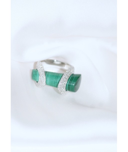 Bague Cocktail Gucci, malachite et diamants sur or blanc livraison gratuite