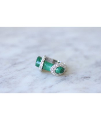 Bague Cocktail Gucci, malachite et diamants sur or blanc livraison gratuite