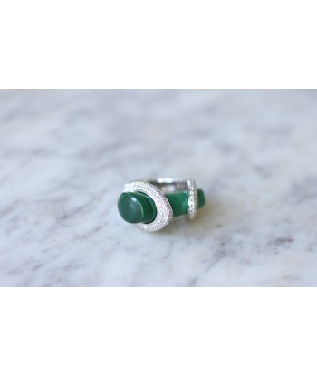 Bague Cocktail Gucci, malachite et diamants sur or blanc livraison gratuite