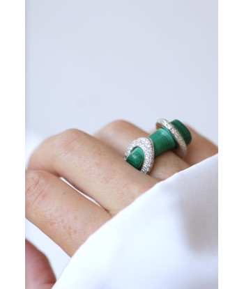 Bague Cocktail Gucci, malachite et diamants sur or blanc livraison gratuite