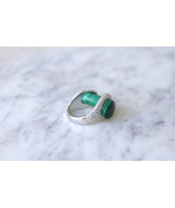 Bague Cocktail Gucci, malachite et diamants sur or blanc livraison gratuite