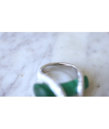 Bague Cocktail Gucci, malachite et diamants sur or blanc livraison gratuite