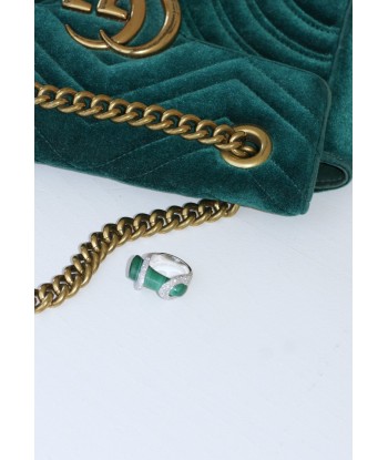 Bague Cocktail Gucci, malachite et diamants sur or blanc livraison gratuite