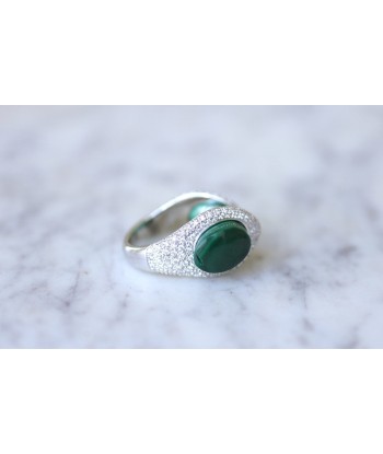 Bague Cocktail Gucci, malachite et diamants sur or blanc livraison gratuite