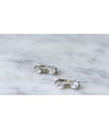 Boucles d'oreilles dormeuses Art Deco diamants outlet