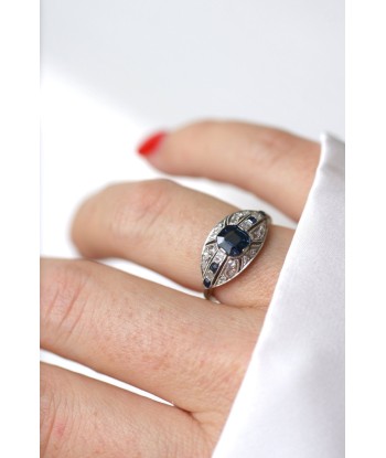 Bague dôme Art Deco saphirs et diamants acheter en ligne