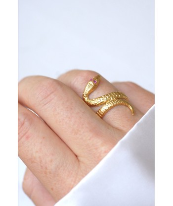 Bague vintage serpent enroulé or jaune le concept de la Pate a emporter 