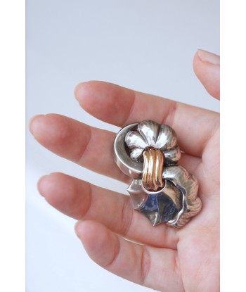 Broche vintage abstraite or rose et argent pas cher chine