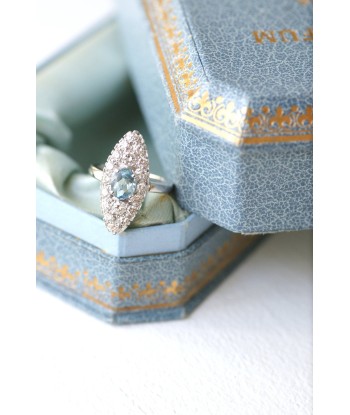 Marquise diamants et topaze bleue acheter