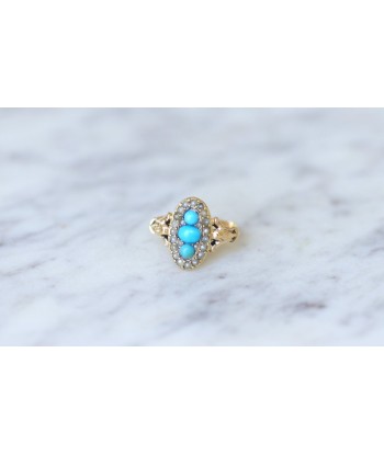 Bague marquise turquoises et perles Les êtres humains sont 