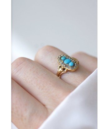 Bague marquise turquoises et perles Les êtres humains sont 