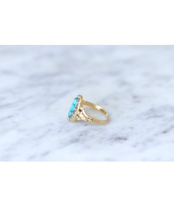 Bague marquise turquoises et perles Les êtres humains sont 