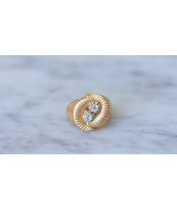 Bague spirale or rose et diamants les muscles