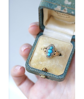 Bague marquise turquoises et perles Les êtres humains sont 