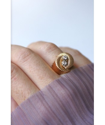 Bague spirale or rose et diamants les muscles