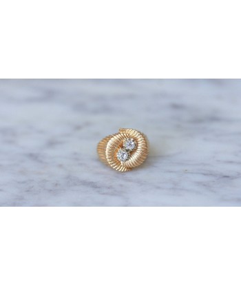 Bague spirale or rose et diamants les muscles