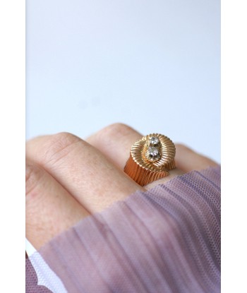 Bague spirale or rose et diamants les muscles