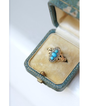 Bague marquise turquoises et perles Les êtres humains sont 