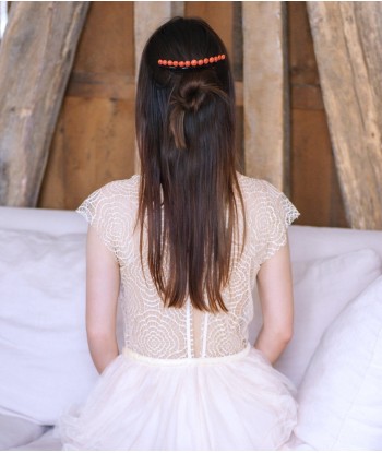 Peigne à cheveux ancien, diadème de mariage, en écaille de tortue et corail destockage