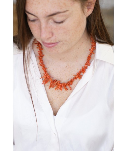 Collier branche corail fermoir or rose pas cher