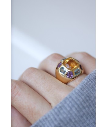 Bague boule or citrine topaze bleue améthyste JUSQU'A -70%! 