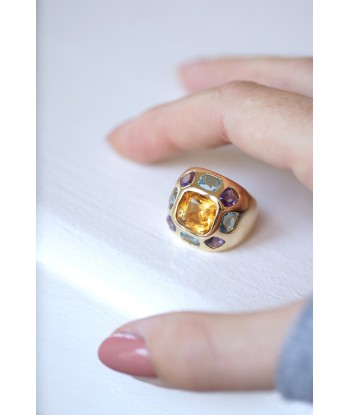 Bague boule or citrine topaze bleue améthyste JUSQU'A -70%! 