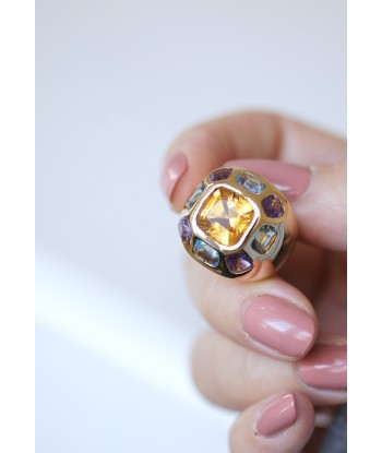 Bague boule or citrine topaze bleue améthyste JUSQU'A -70%! 