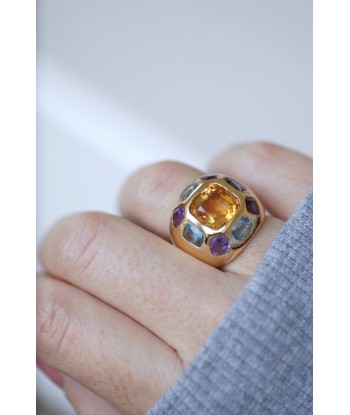 Bague boule or citrine topaze bleue améthyste JUSQU'A -70%! 