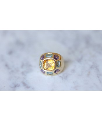 Bague boule or citrine topaze bleue améthyste JUSQU'A -70%! 