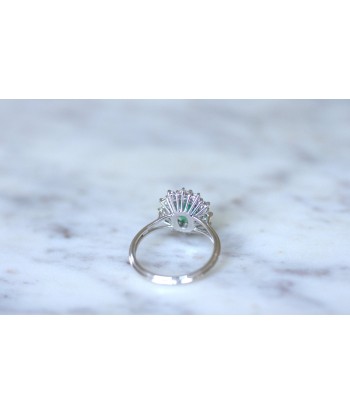 Bague marguerite émeraude & diamants du meilleur 