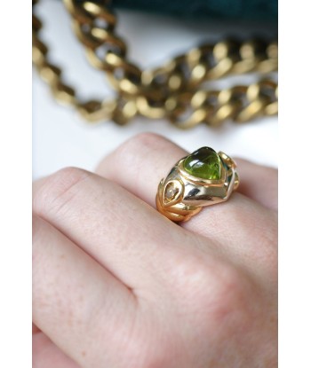 Bague boule coeur péridot et citrines JUSQU'A -70%! 