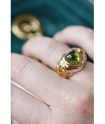 Bague boule coeur péridot et citrines JUSQU'A -70%! 