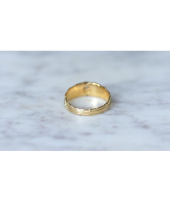 Bague jonc or jaune et diamant solde