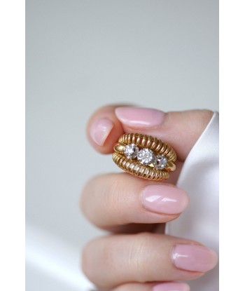 Bague fil vintage or rose diamants une grave pollution 