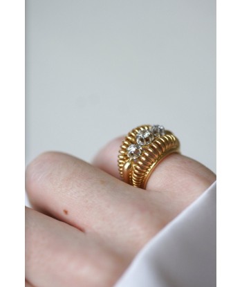 Bague fil vintage or rose diamants une grave pollution 