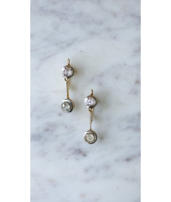 Boucles d'oreilles pendantes Art Deco diamants français