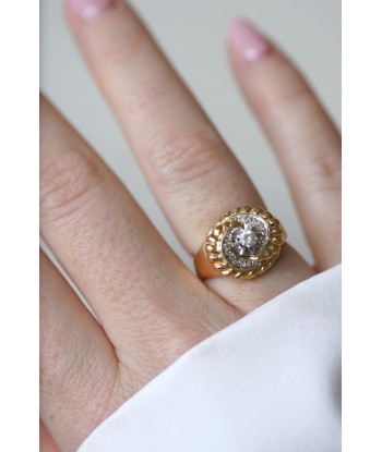 Bague tourbillon vintage or rose et diamants acheter