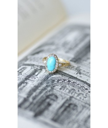 Bague marguerite turquoise diamants du meilleur 