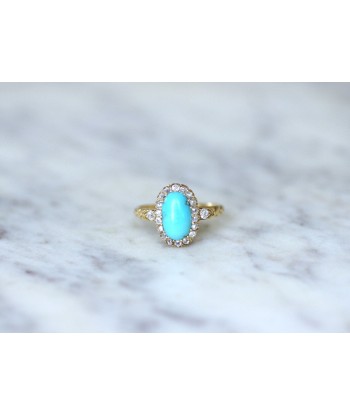 Bague marguerite turquoise diamants du meilleur 