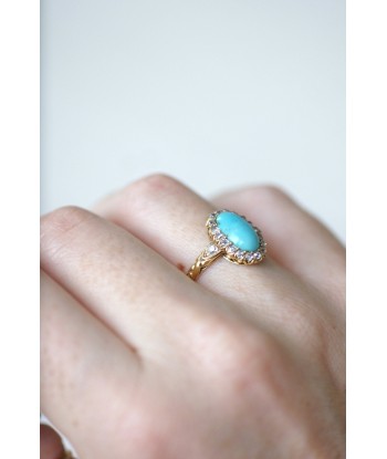 Bague marguerite turquoise diamants du meilleur 