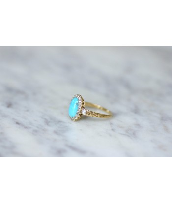 Bague marguerite turquoise diamants du meilleur 