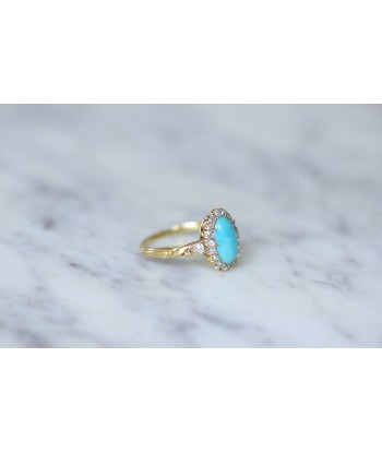 Bague marguerite turquoise diamants du meilleur 