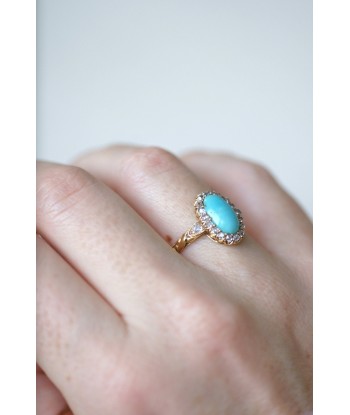 Bague marguerite turquoise diamants du meilleur 