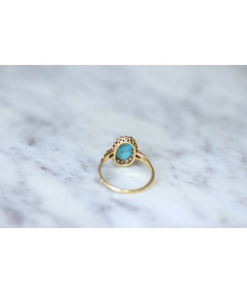 Bague marguerite turquoise diamants du meilleur 