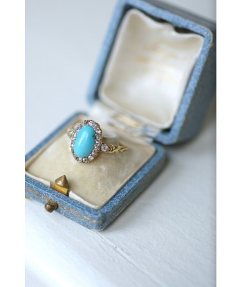 Bague marguerite turquoise diamants du meilleur 