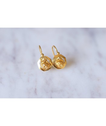 Boucles d'oreilles fleurs Art Déco en or jaune à prix réduit toute l'année