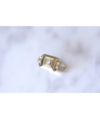 Bague de fiançailles Art Deco or blanc et diamant Venez découvrir notre 