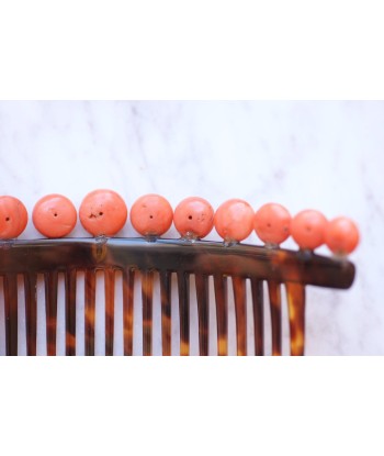 Peigne à cheveux ancien, diadème de mariage, en écaille de tortue et corail destockage