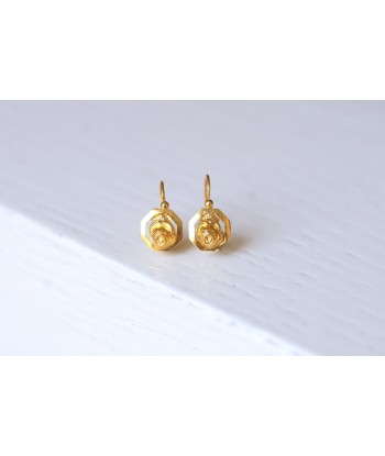 Boucles d'oreilles fleurs Art Déco en or jaune à prix réduit toute l'année