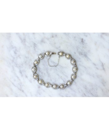 Bracelet Art Deco platine, diamants, et perles fines pas cher chine